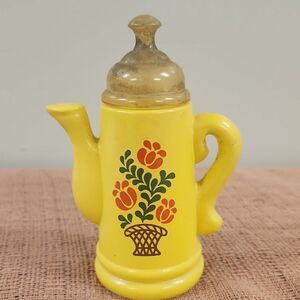 Vintage Yellow Floral Teapot